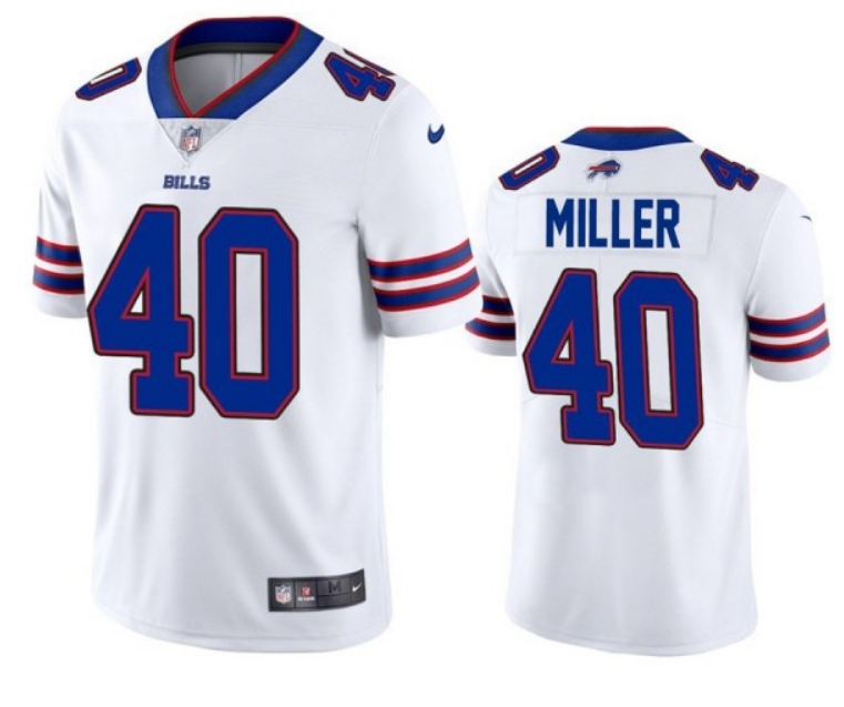 Men's Buffalo Bills #40 Von Miller White Vapor Untouchable Limited Stitched Jersey Men's Buffalo Bills #40 Von Miller White Vapor Untouchable Limited Stitched Jersey